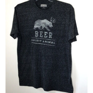 State of Mine "Beer Spirit Animal" Gray Heathered T-Shirt Size L